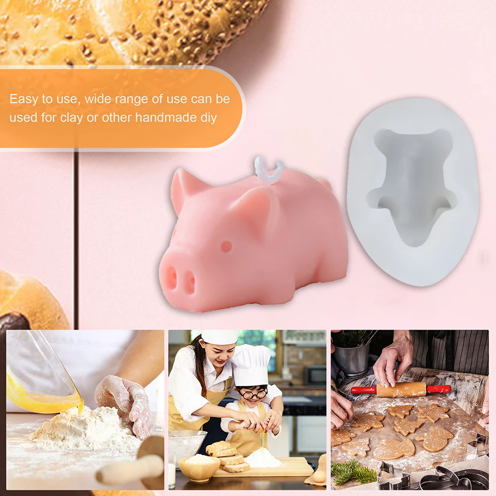 

Cute Pig Candle Silicone Mold DIY Handmade Ornaments Plaster Candle Jewelry Making Mould Fondant Cake Chocolate Decoration