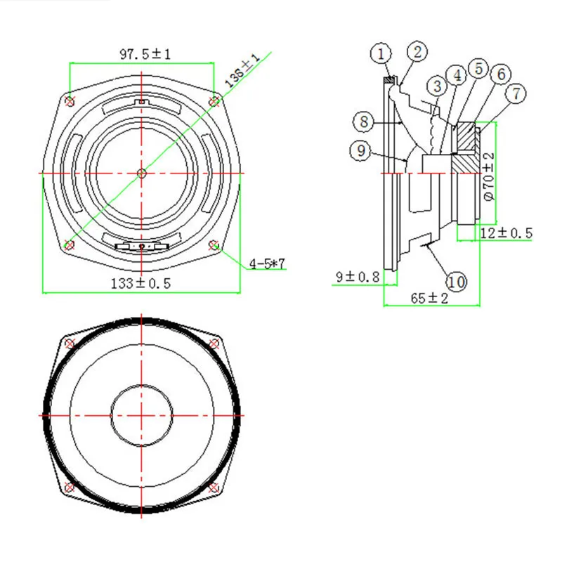 Автомобильные колонки Edge Paper Cone 5 дюймов 20 Вт 4 Ом 25 дюйма Hifi среднего радиуса