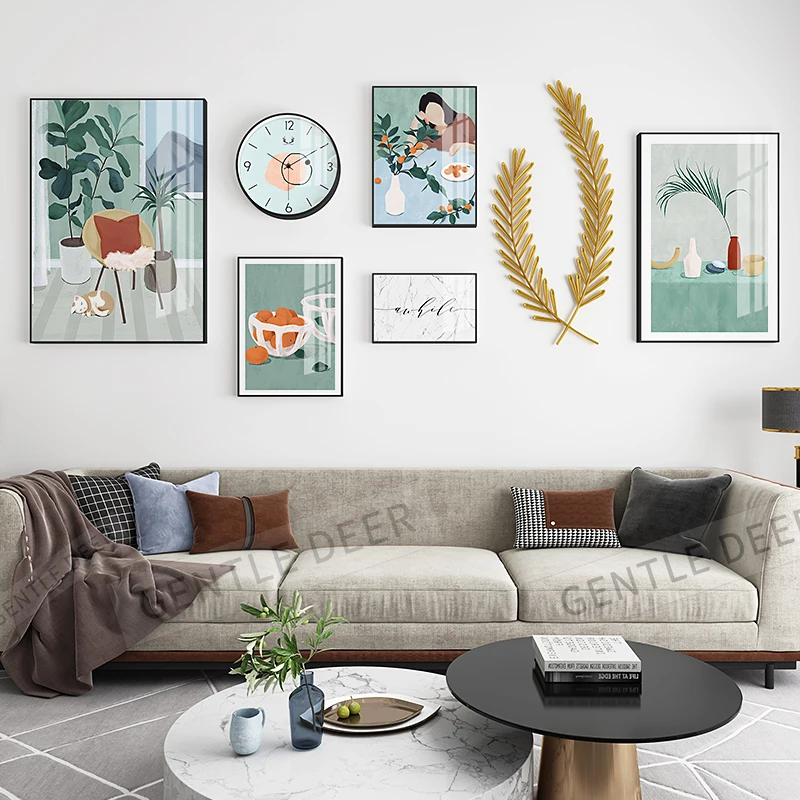 

Modern abstract artist home decoration painting decoration living room bedroom wall hanging photo frame set gift photo wall