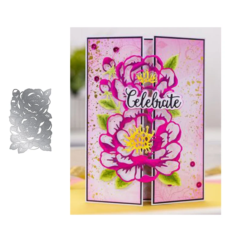 

Celebrate Bloom Flowers Mold Metal Cutting Dies for Scrapbooking Stencil Knife Mould Blade Punch Model Craft Decoration Template