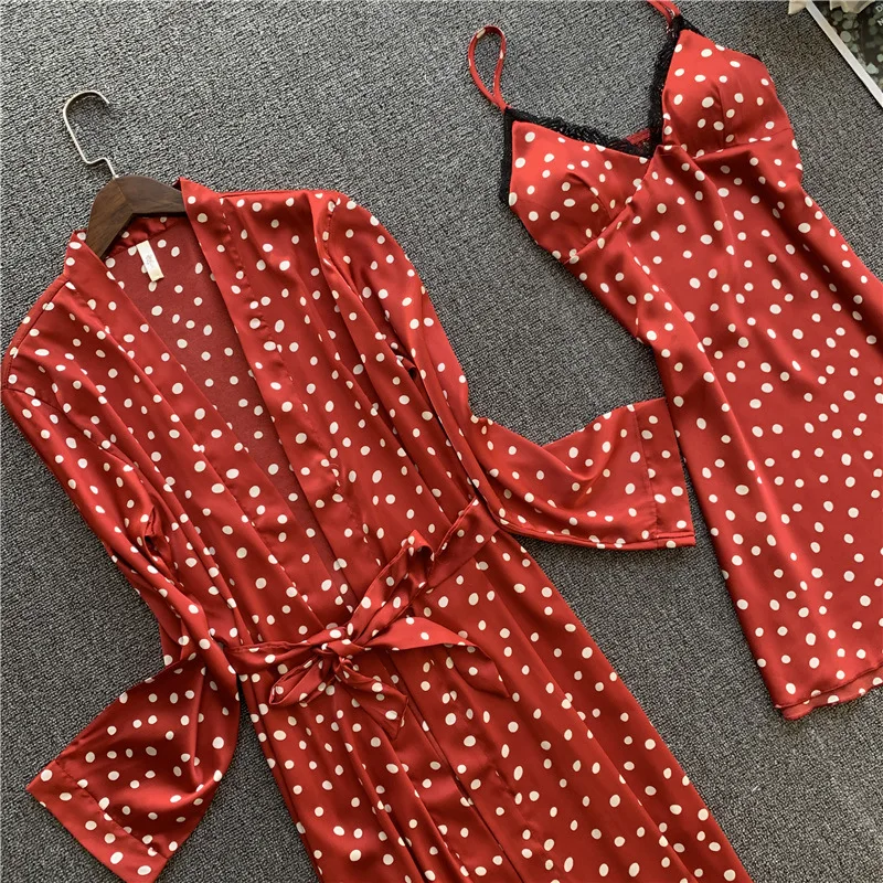 Женские атласные привлекательные пижамные комплекты женская ночная рубашка с