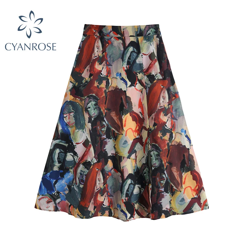 Женская длинная юбка-макси винтажная богемная шифоновая пляжная юбка с высокой