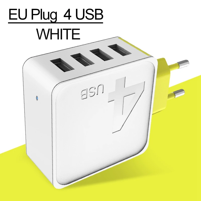 ROCK 4 USB зарядное устройство для мобильного телефона 5V1A 5V2. 4A 5V4A Универсальное зарядное устройство для мобильного телефона USB 1 2 4 USB настенное зарядное устройство для iPhone адаптер - Тип штекера: EU 4 USB Port