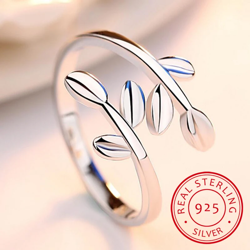 

New 100% 925 Sterling Silver Fashion Women Cute Branch Rings Wonderful Gift For Girls Teen Lady Wedding Party Jewerlry