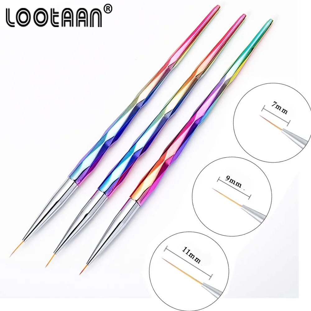 3 шт./компл. УФ-гель рисунок Покраска ногтей кисть для подводки акриловый Фрезер cо