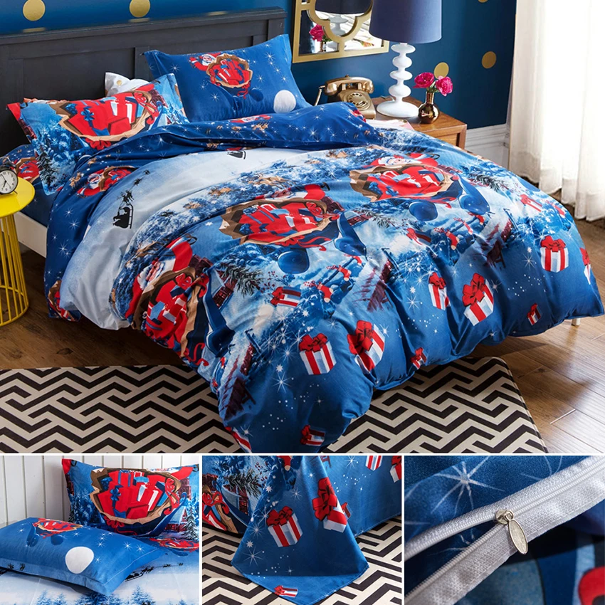 Рождественский домашний текстиль хлопковый комплект постельного белья из