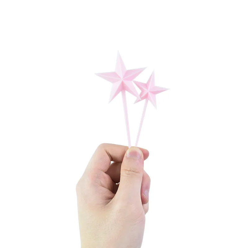 

12Pcs/3Bag Star Shape Cake Toppers Pink Black Blue DIY Wedding Birthday Baby Shower Home Party Cupcake Decor Kitchen Bake Supply