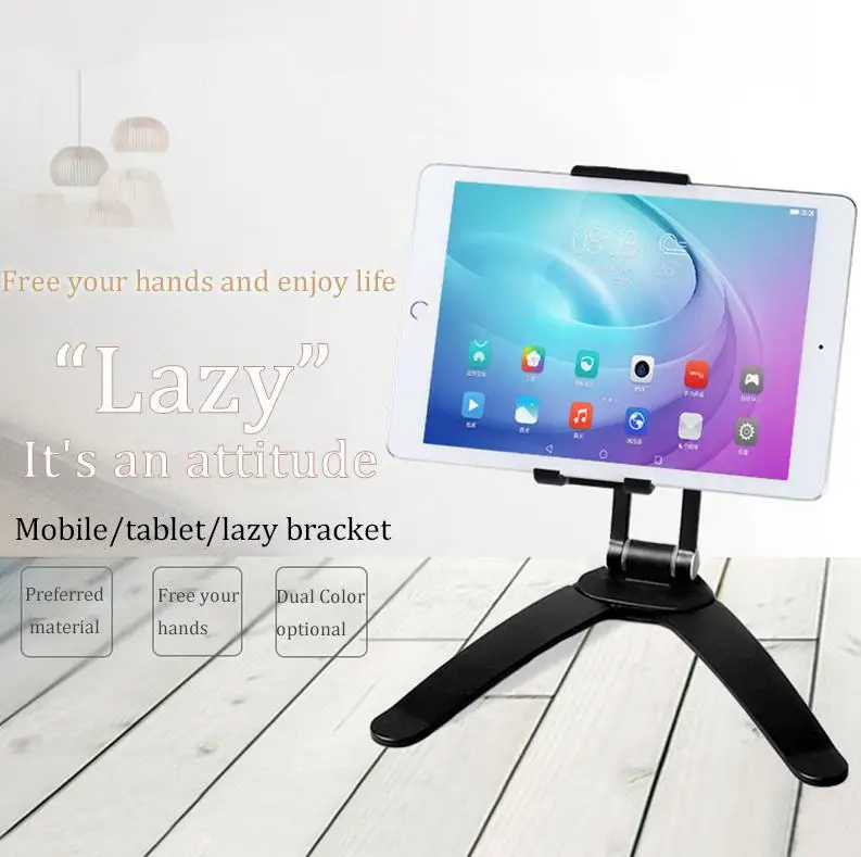 

2 in 1 Flexible Lazy Bracket Pull-Up Desktop/Wall Cell Phone Tablet Holder Stand Adjustable Mount