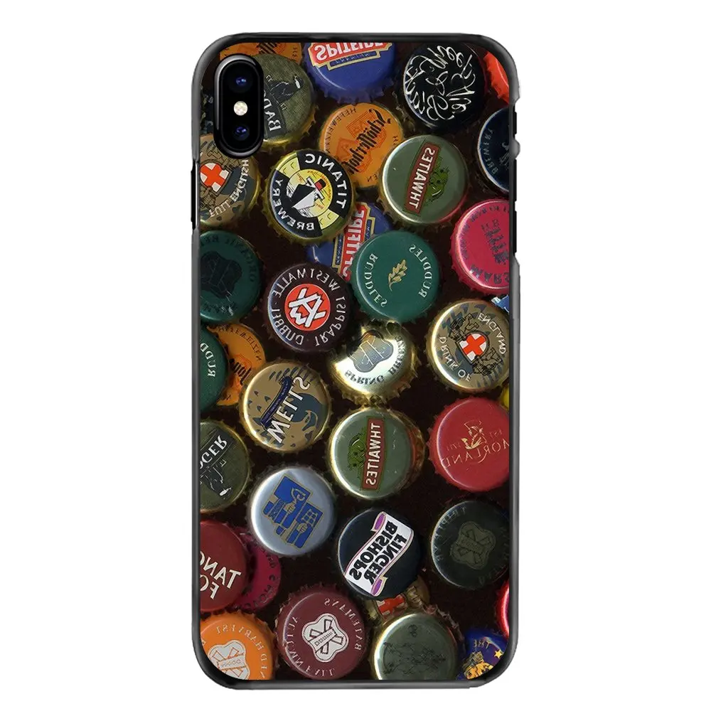 Для iPhone 4 4S 5 5S 5C SE 6 6S 7 8 Plus X XR XS Max Кепка много шапок для пивных бутылок шаблон коллаж