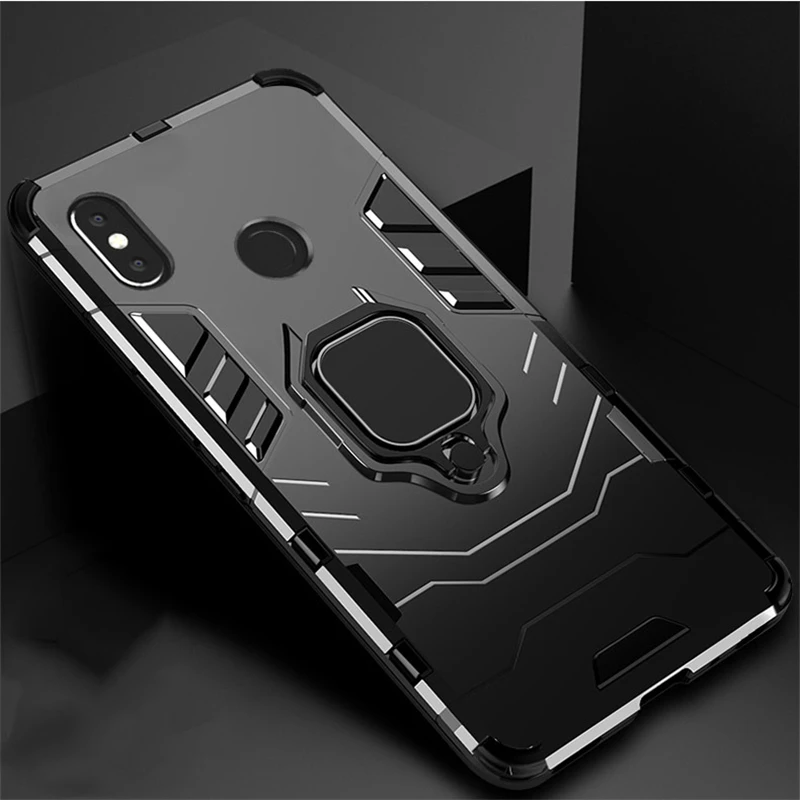 Защитный чехол с кольцом на палец для Xiaomi Mi Max 3 2 противоударный металлический