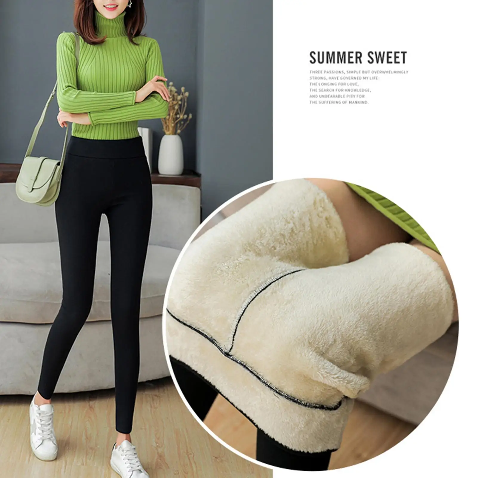 

Женские осенне-зимние эластичные облегающие плотные теплые леггинсы для фитнеса с высокой талией