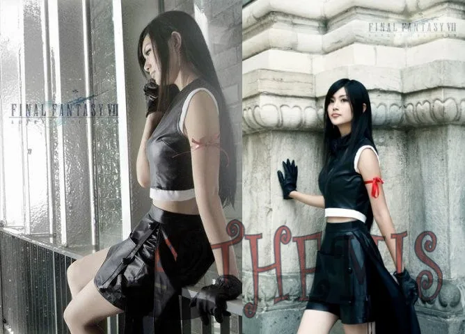 Новое кожаное платье для вечеринки Фэнтези VII FF7 TIFA_1 Косплей Костюм Tifa на заказ |