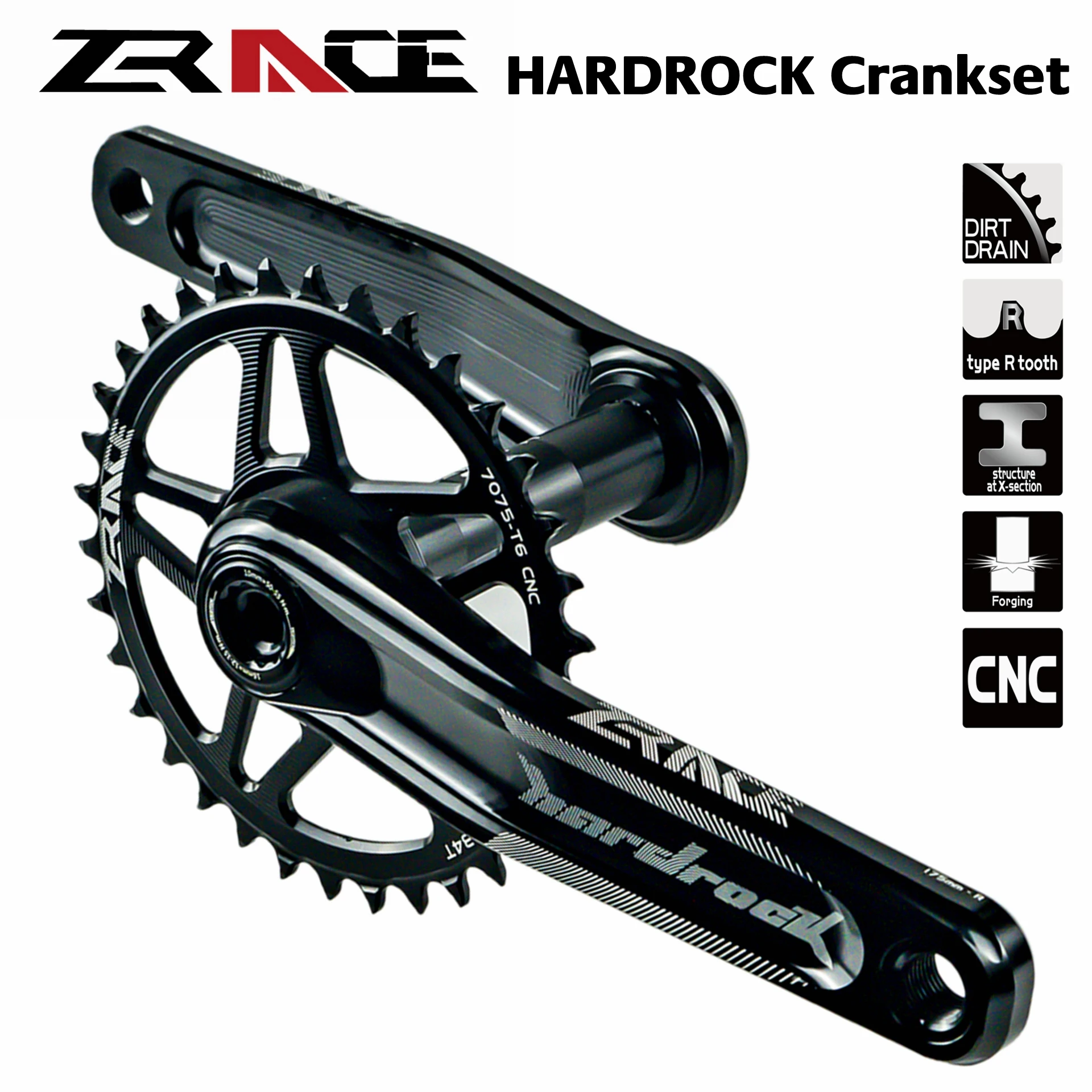 ZRACE HARDROCK 1 x 10 11 12 Speed Boost Crankset Eagle Tooth for MTB XC/TR/DH/FR 170 / 175mm,32T/34T/36T,BB83,BB68/73 Chainset
