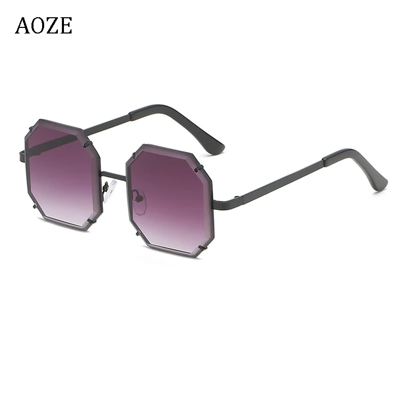 AOZE 2019 новые модные женские солнцезащитные очки без оправы с алмазной огранкой
