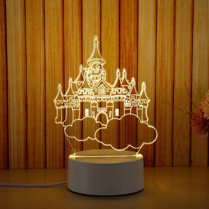 Подарок сенсорный настольный светодиодный светильник 3D светодиодный светильник Лава акриловая Иллюзия комната атмосферное освещение Домашнее освещение настольные лампы - Цвет абажура: Model G