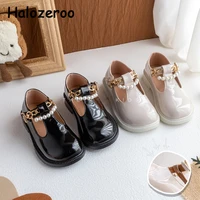 new autumn baby girls chain princess shoes children brand pearl flats toddler black shoes kids dress flats soft shoes mary jane