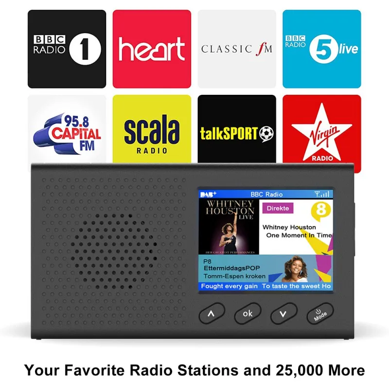 

Multifunction DAB+ FM Digital Bluetooth Radio, 2.4-inch LCD Display Stereo Speaker With 1200mAh Rechargeable Battery Durable