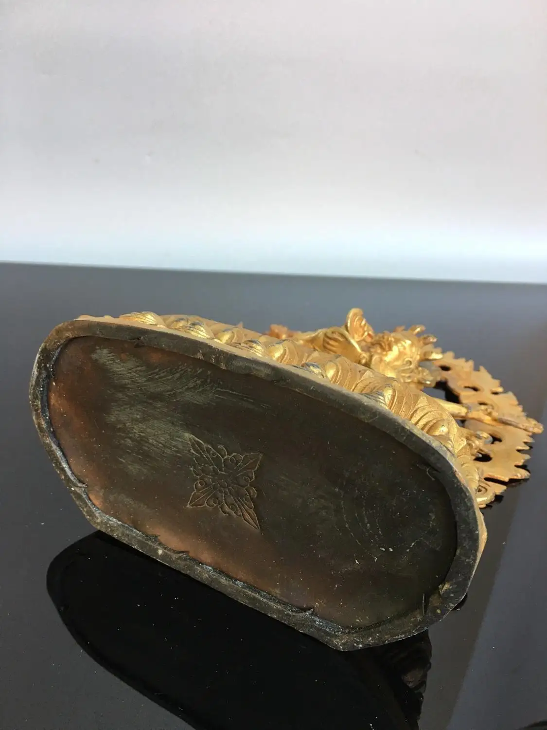 

Wedding Decoration 8" Tibet Buddhism Temple bronze Gilt gold 6-arm Vajra Buddha Six arms Mahakala Buddha Statue