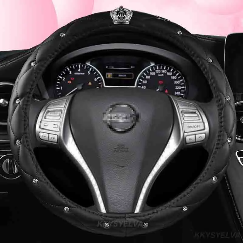 

Автомобильный чехол на руль, чехол для Nissan Juke Kicks Rogue Sport Qashqai X-Trail Murano Xterra Pathfinder Armada Quest, 37 38 см 15 дюймов