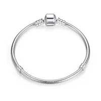 new top quality authentic silver color snake chain basis bracelet fit original europe charms bracelet for women diy love jewelry