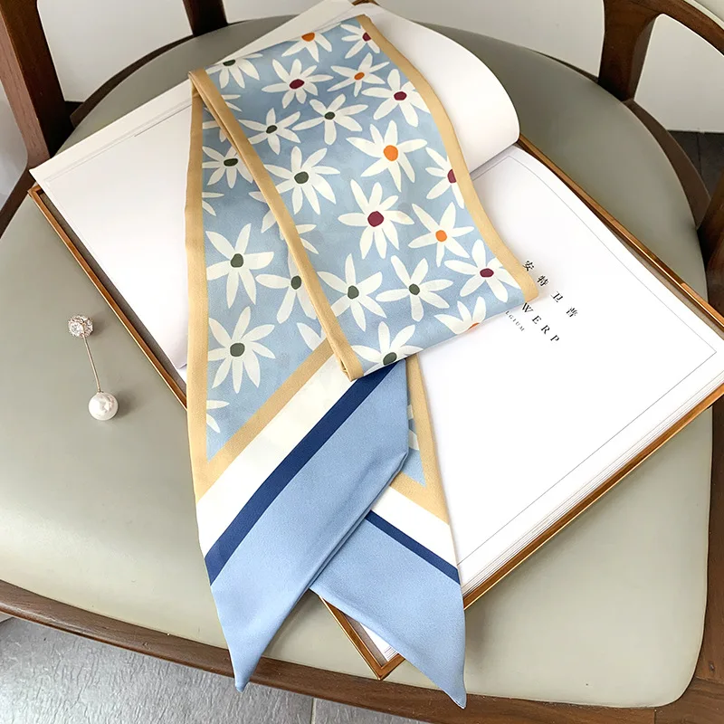 

New Fashion Scarf Women Silk Scarf Bag Skinny Scarves Design Wrist Ribbon Neckerchief Headband for Ladies Hair Accessories