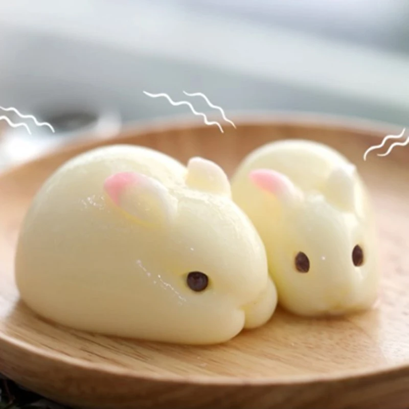 

Mousse Cake Baking Tray Silicone 6-hole 3D Cute Household Little Pig Rabbit Shape Net Chocolate Candy Mold Jelly Ice Cube Tray .