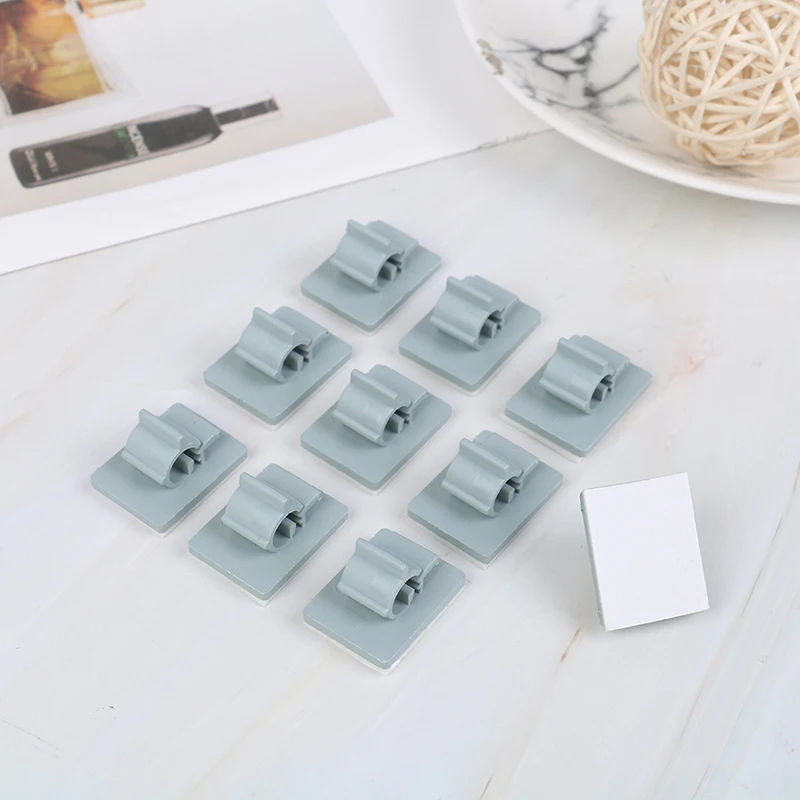 

New 10pcs Self-adhesive Cable Clips Charging Power Cord Line Fixed Clamps For Car PC Mouse