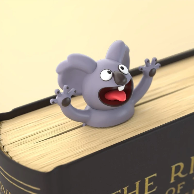 

3D Stereo Cartoon Animal Bookmarks Cute Koala Hippo PVC Creative Book Markers 1XCB