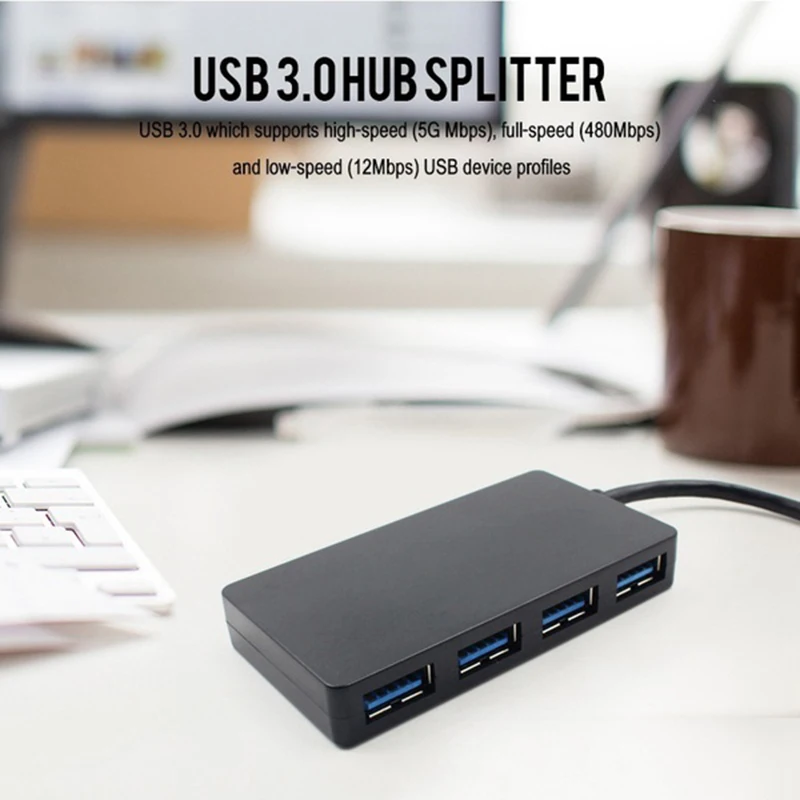 USB 3 0 концентратор 4 порта Высокоскоростной тонкий компактный разветвитель