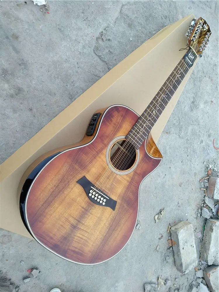 Акустическая Электрогитара koa wood 12 струн акустическая гитара с