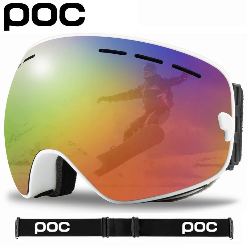 Двухслойные противотуманные очки POC, лыжные очки, новинка, мужские, женские, мужские, велосипедные солнцезащитные очки, очки для горного вел...