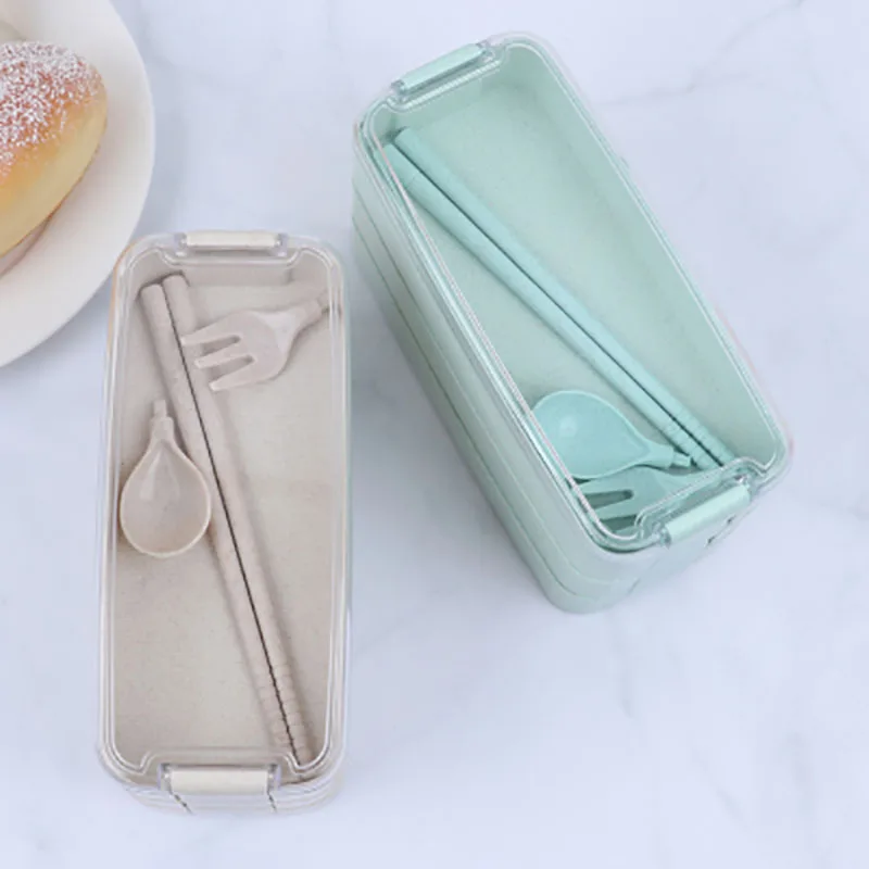 Школьный Ланч бокс ONEUP в японском стиле контейнер бэнто из пшеничной соломы для