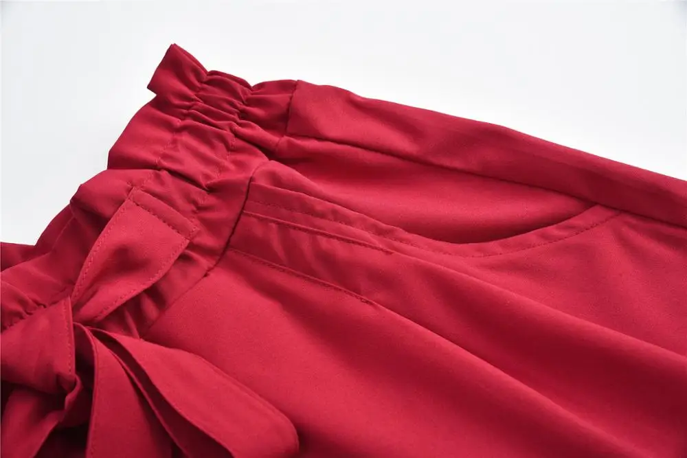 

women's shorts Retro Fit Elastic Waist Pocket Shorts bandage High Waist String pantalones corto mujer female jogger S43010