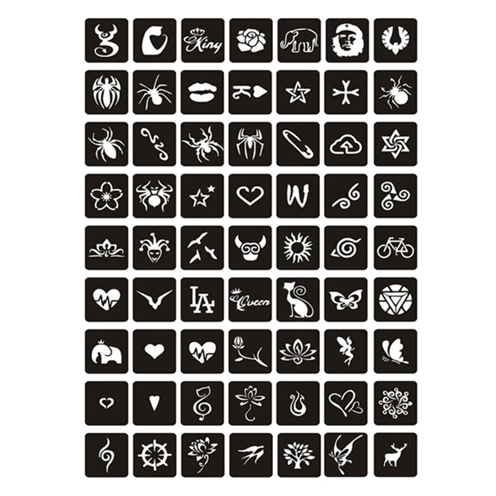 Трафареты для татуировок в индийском стиле трафареты татуажа хны Глиттера