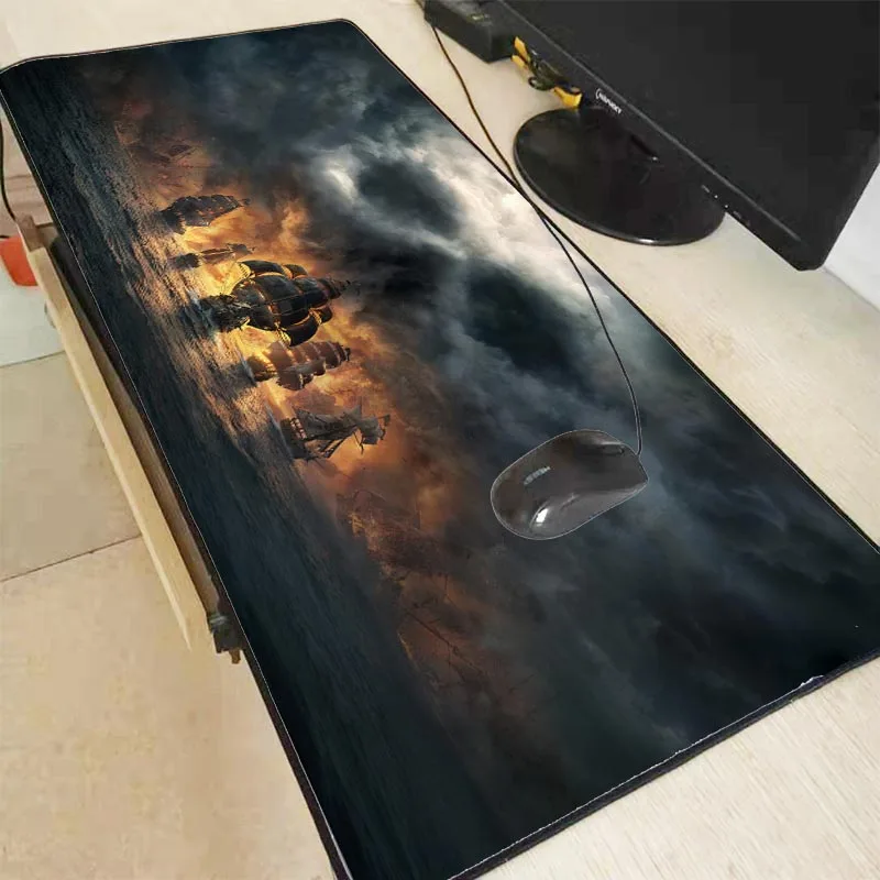Большой игровой коврик для мыши Mairuige 90x40 см с изображением черепа ноутбука