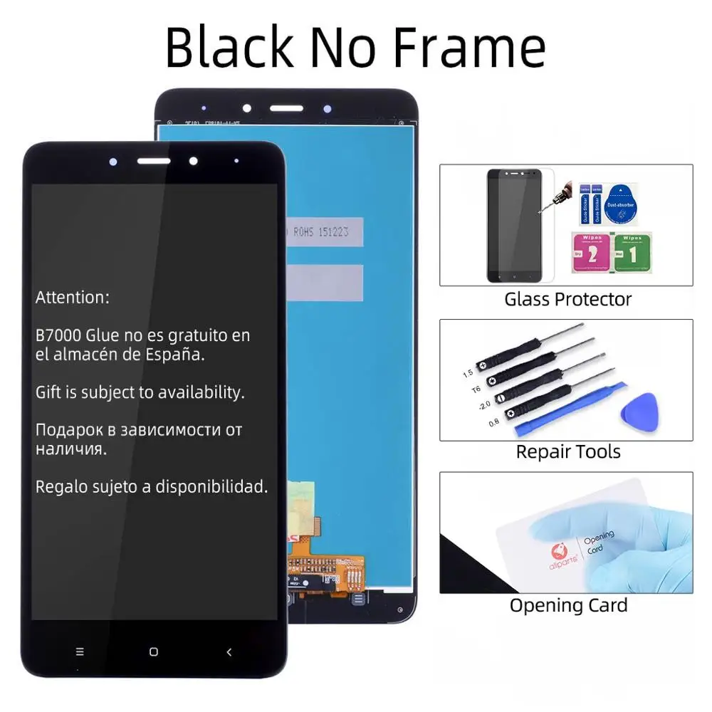 Дисплей для XIAOMI Redmi Note 4 LCD в сборе с тачскрином на рамке 5.5'' черный белый золото - Цвет: No Frame Black