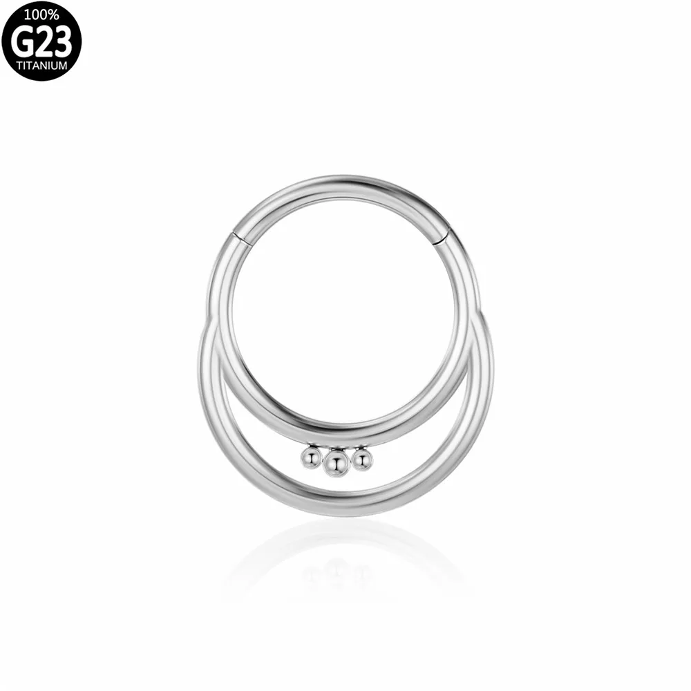Кольцо для носа из титана G23 ювелирное украшение пирсинга с полумесяцем шариком