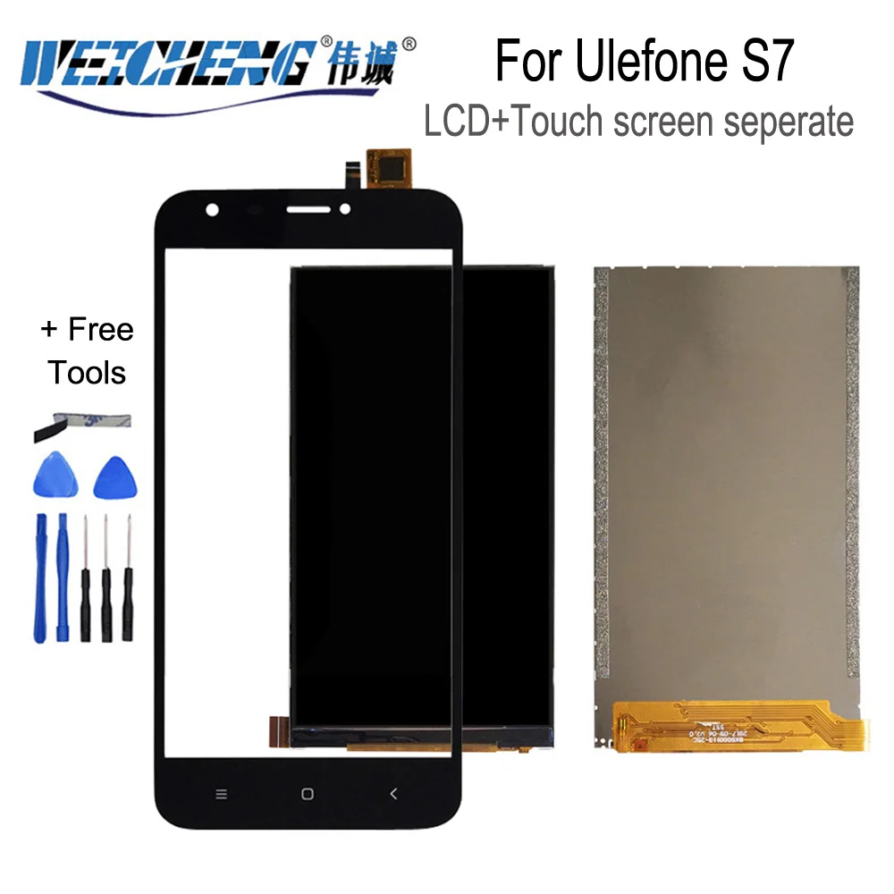 Черный для Ulefone S7 ЖК-дисплей+ сенсорный экран дигитайзер для Ulefone S7 экран Запасные части для ЖК-экрана+ Инструменты+ клей