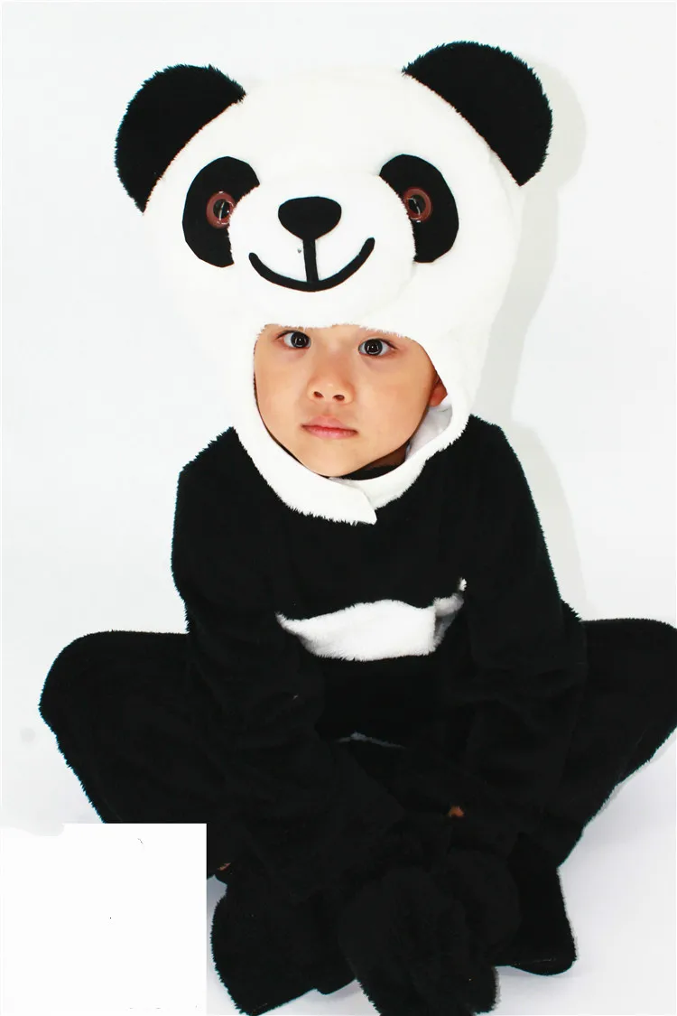 

Panda Halloween Costume Animal Stage Performance Costume Children's Long Hair Panda Cosplay Magical Costume