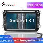 Автомагнитола Podofo 2 Din, мультимедийный плеер на Android, 2 + 32 ГБ, для Volkswagen Polo Skoda Seat Toledo