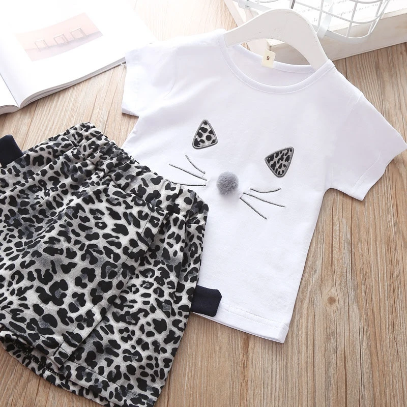 Летний комплект для девочек Sodawn футболка на бретельках с кружевным бантом +