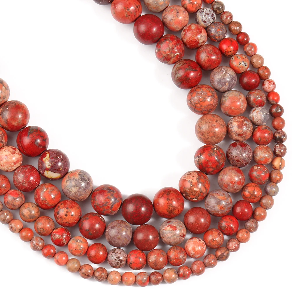 Для детей 4 6 8 10 мм натуральный Американский бирюзой бусины красно-оранжевого