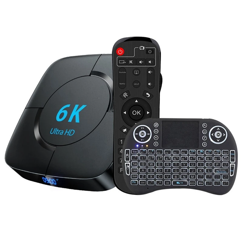 

Set-Top Box H616 TV Box 4GB/32GB Android 10 TV Box H616 6K HD Network Player TV with Mini Keyboard Set,EU Plug