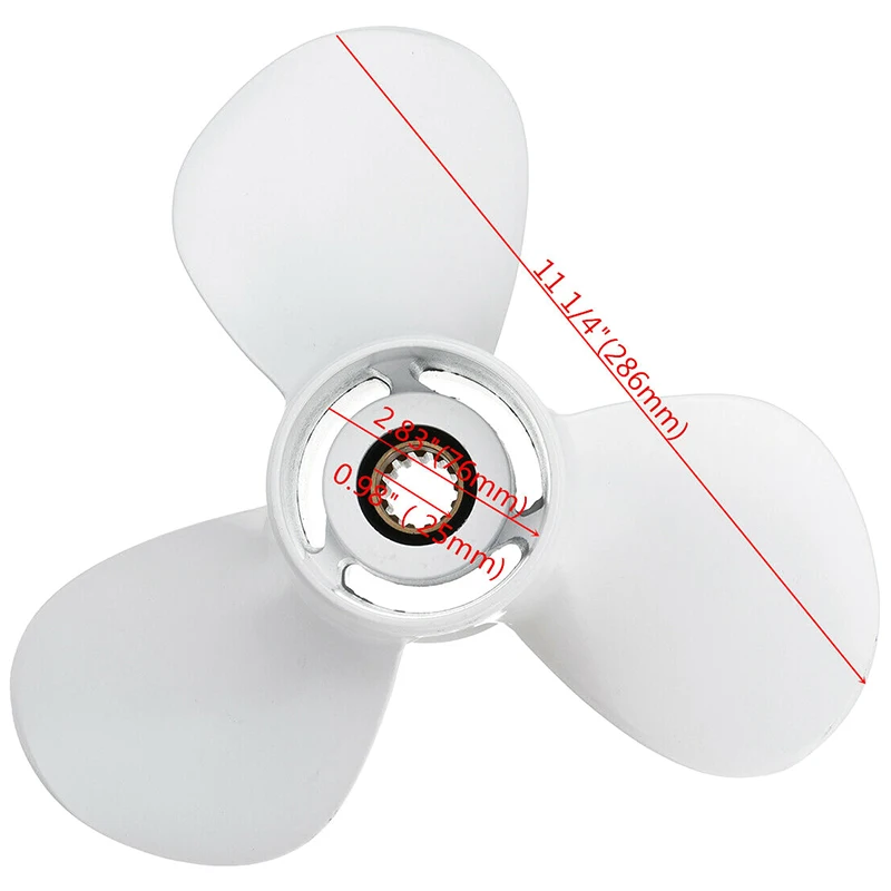 

Boat Outboard Propeller for Yamaha 25-60HP 11 1/4 x 14 Marine Propeller 13 Spline Tooth 663-45958-01-EL