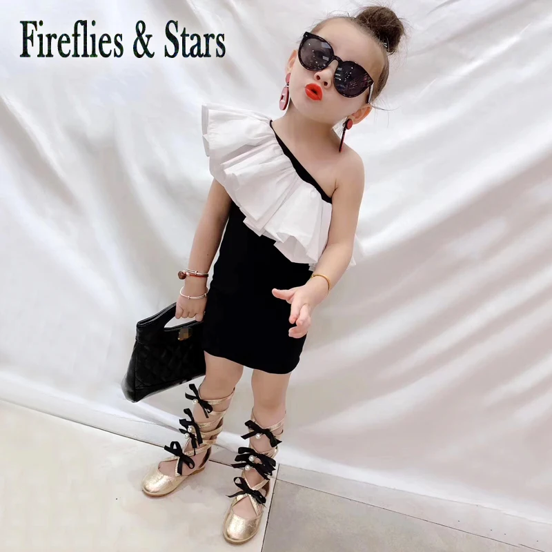 Летнее платье-жилет для девочек детское платье на бедрах Детская уличная одежда