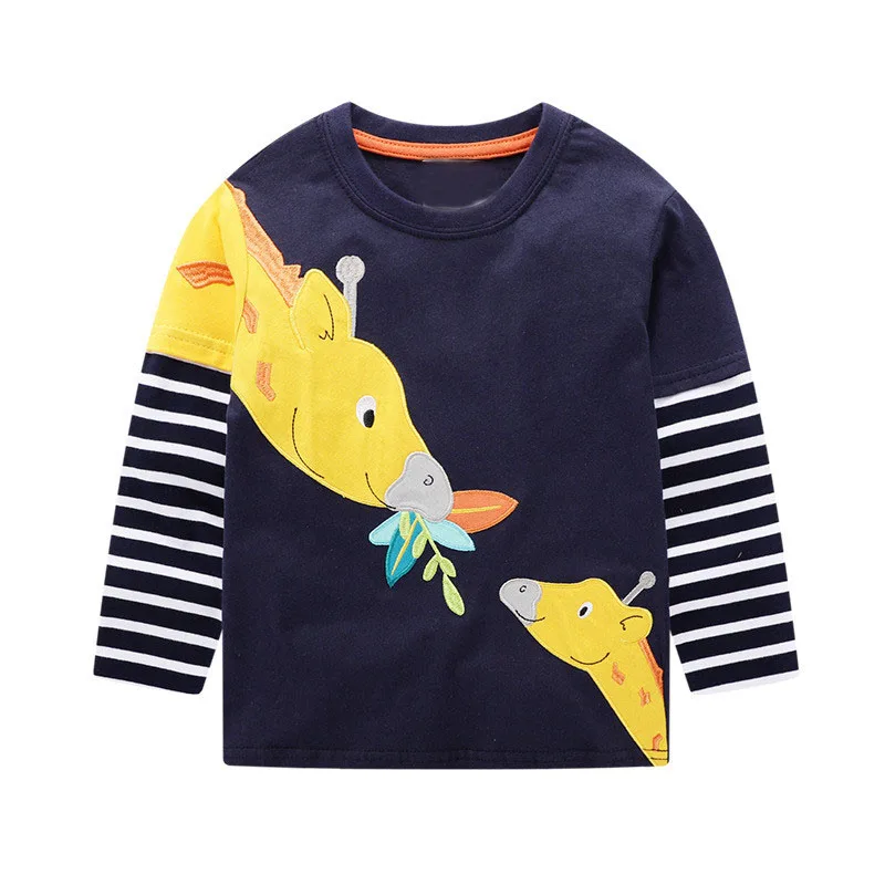 Little maven 2-7Years Осень Малышей Футболка С Длинным Рукавом Животное Лев для детей Футболки Для Младенцев Детей Детей - Цвет: 7016 same picture