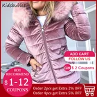 Женская зимняя стеганая куртка, теплая хлопковая бархатная куртка серого и розового цвета с капюшоном из искусственного меха, модная верхняя одежда, Женская парка с капюшоном, пальто, размера плюс 4XL
