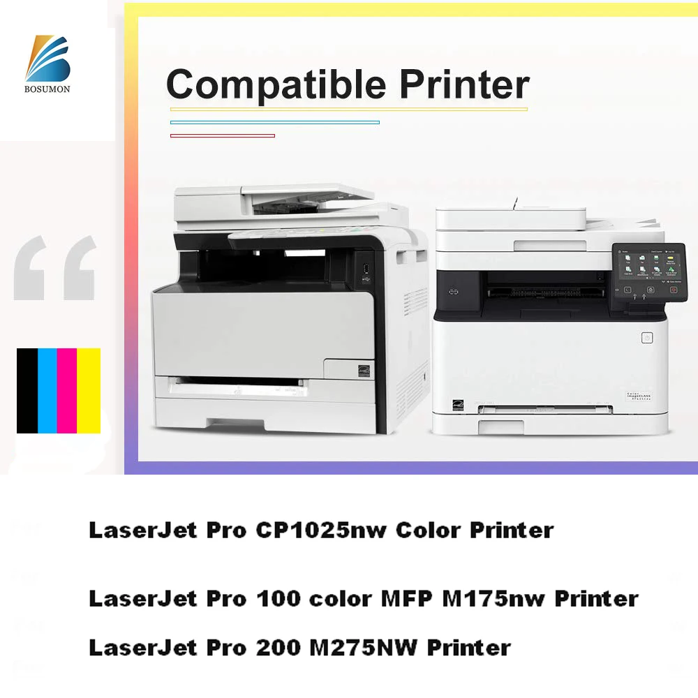 Bosumon CE310A CE311A CE312A CE313A 310 310a Compatible Color Toner Cartridge for HP laserjet CM1415 CM1415fn CM1415fnw | Компьютеры и