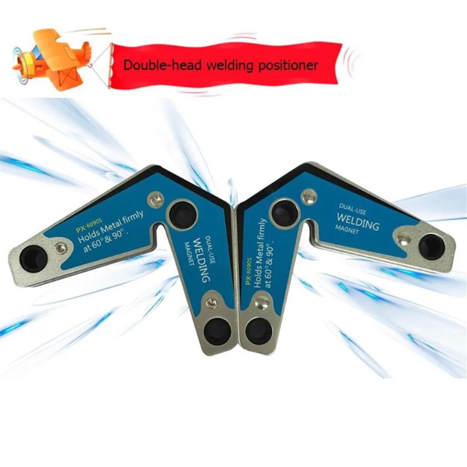 

2pcs 60 or 90 degrees to choose Double Head Welding Positioner Fixer Magnetic Position Welding Device for heavy welding fixed