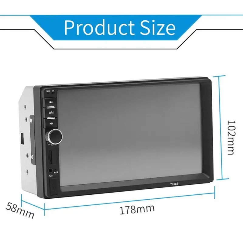 

VODOOL 7018B 2din Car Radio Stereo MP5 Player 7" Touch Screen 12V Bluetooth AUX USB TF FM Rearview Camera Auto Multimedia Player